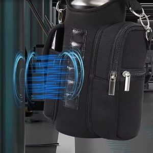 magnetic gym bag crossbody water bottle pouch phone holder sling bag for men women fitness travel sports