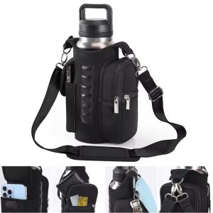 magnetic gym bag crossbody water bottle pouch phone holder sling bag for men women fitness travel sports