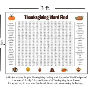 ⏰ jumbo thanksgiving & christmas word search poster – giant 36"x24" wall game! 🎉