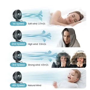 gaiatop mini portable stroller fan m10