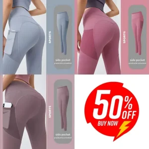 🔥hot sale 49% off🔥high waisted tummy control side pocket shaping training leggings