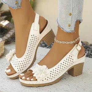 🔥best seller last day sale 60% off🔥 buckled square heel sandals for women