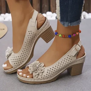 🔥best seller last day sale 60% off🔥 buckled square heel sandals for women