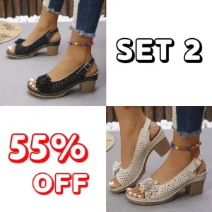 🔥best seller last day sale 60% off🔥 buckled square heel sandals for women