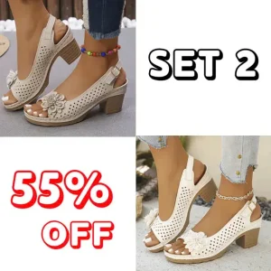 🔥best seller last day sale 60% off🔥 buckled square heel sandals for women