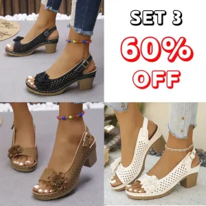 🔥best seller last day sale 60% off🔥 buckled square heel sandals for women