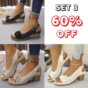 🔥best seller last day sale 60% off🔥 buckled square heel sandals for women