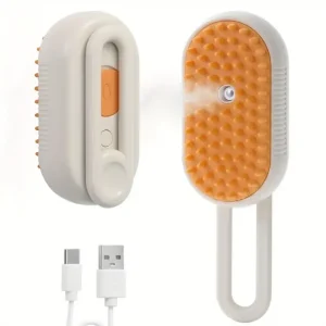 steam cat brush 4 in 1 rechargeable cat steam brush anti static massage cleaning