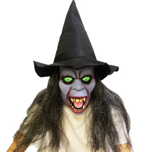 🔥 hot selling halloween haunted house latex mask – creepy dark witch costume prop