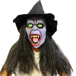 🔥 hot selling halloween haunted house latex mask – creepy dark witch costume prop