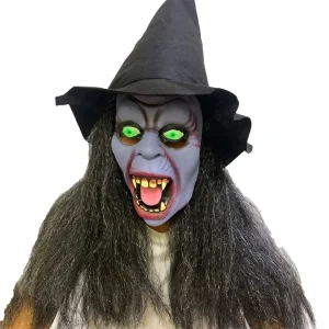 🔥 hot selling halloween haunted house latex mask – creepy dark witch costume prop