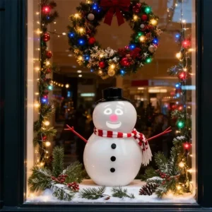 talking animated blink snowman with built in projector speaker plugn play