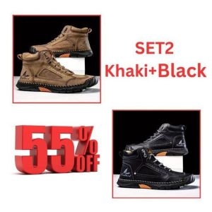 men's comfortable handmade leather boots – waterproof, arch support, pressure relief, spacious toe box outdoor leather shoes