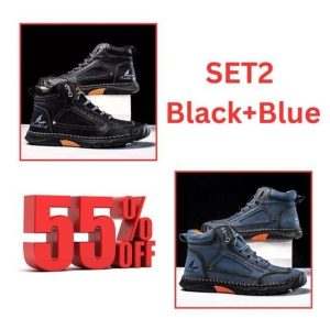 men's comfortable handmade leather boots – waterproof, arch support, pressure relief, spacious toe box outdoor leather shoes