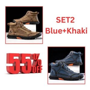 men's comfortable handmade leather boots – waterproof, arch support, pressure relief, spacious toe box outdoor leather shoes