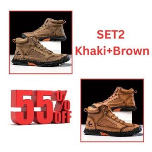 men's comfortable handmade leather boots – waterproof, arch support, pressure relief, spacious toe box outdoor leather shoes