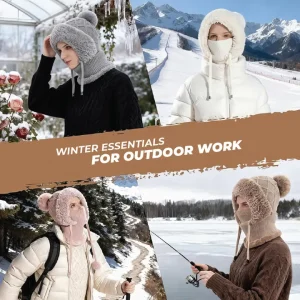 đchristmas sale 50% offâď¸womenâs thermal knit hood â fleece lined winter hat, neck warmer & face cover combo