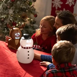 talking animated blink snowman with built in projector speaker plugn play