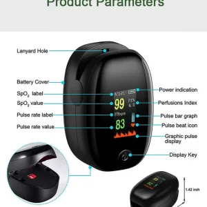 gempulse pro fingertip pulse oximeter – smart spo2 & heart rate monitor 🖤📊
