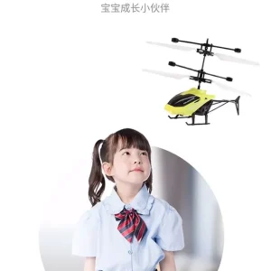 rechargeable induction rc helicopter with led light – floating sensor, durable & easy to fly