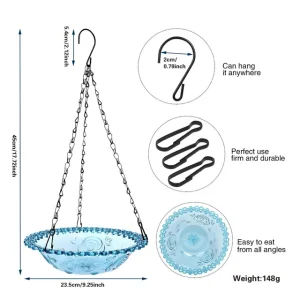 best seller hanging bird feeder tray – outdoor garden & balcony bird feeding dish with iron chain