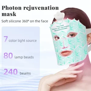 auraskin crown led therapy mask – 7 color wireless silicone face mask 👑✨