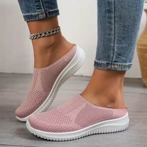 women’s breathable knit slip on walking shoes