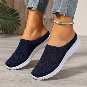 women’s breathable knit slip on walking shoes