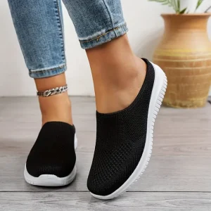 women’s breathable knit slip on walking shoes