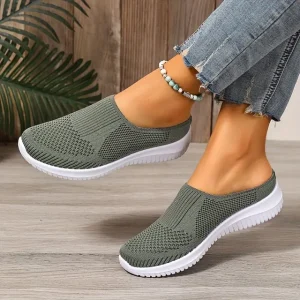 women’s breathable knit slip on walking shoes