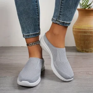 women’s breathable knit slip on walking shoes