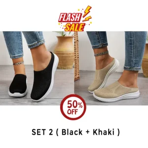 women’s breathable knit slip on walking shoes