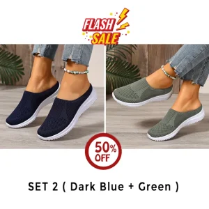 women’s breathable knit slip on walking shoes