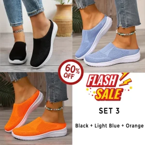 women’s breathable knit slip on walking shoes